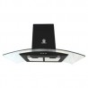 Tricombo GRONA color negro con campana de pared 90cm más parrilla de inducción y parrilla de gas con 4 quemadores