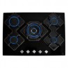 Parrilla de gas INFINITY empotrable de 5 quemadores de cristal templado color negro